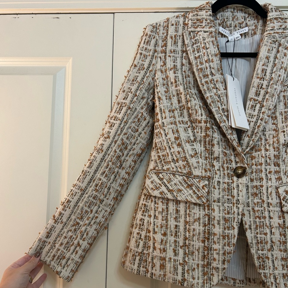 NWT Veronica Beard Dickey Cutaway Tweed Blazer - Picture 2 of 8